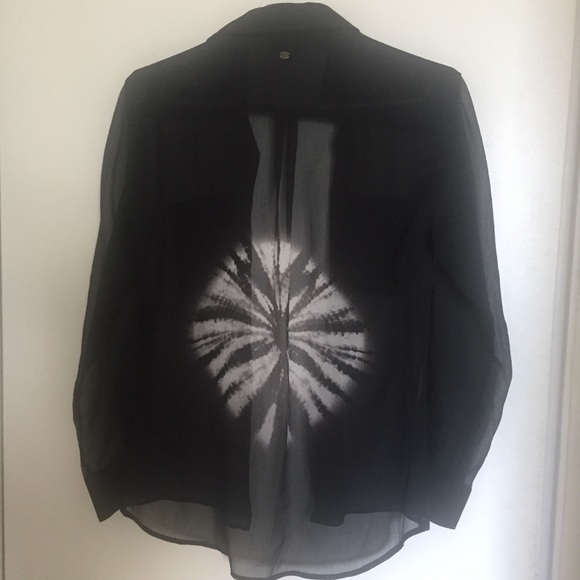 GUESS Los Angeles Sheer Long Sleeve Blouse - Picture 2 of 5